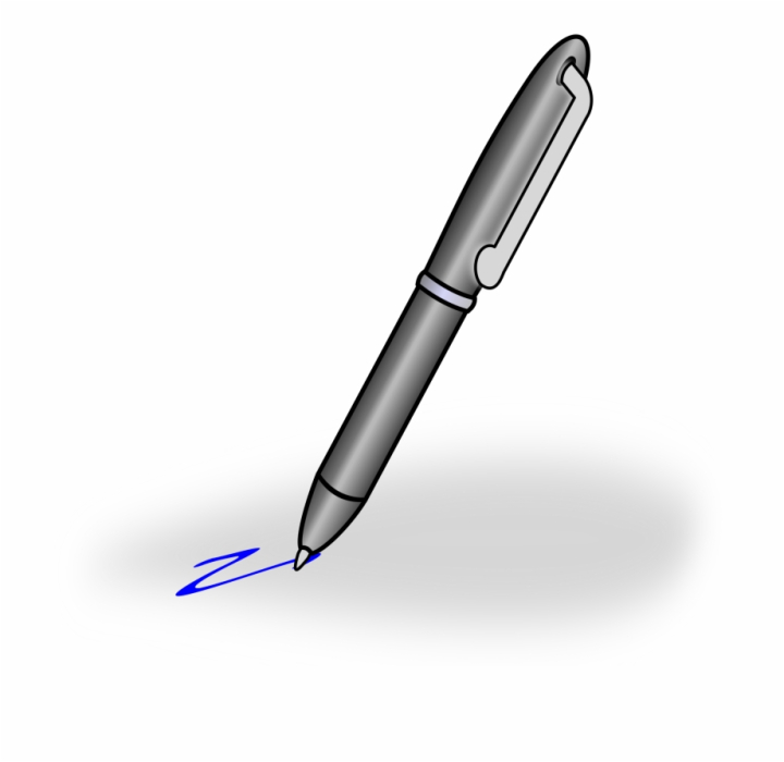 black and white pen clipart