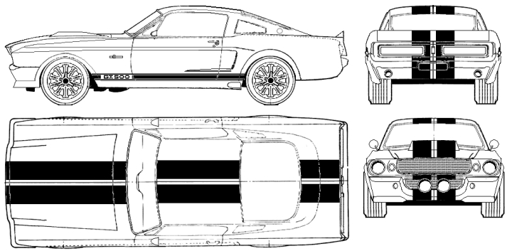 blueprints,shelby,eleanor,coupe,outlines,gt,free download,png,comdlpng