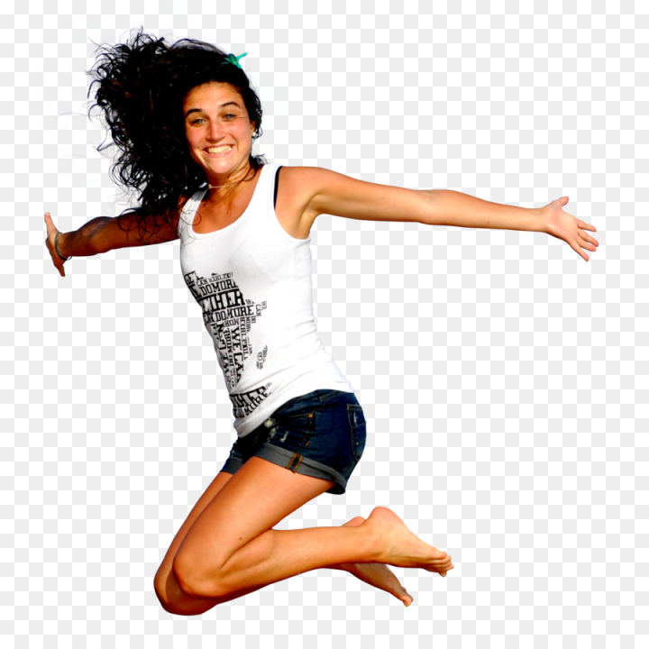 Free: Woman Jumping - Happy Young Woman Jumping In The Sky png