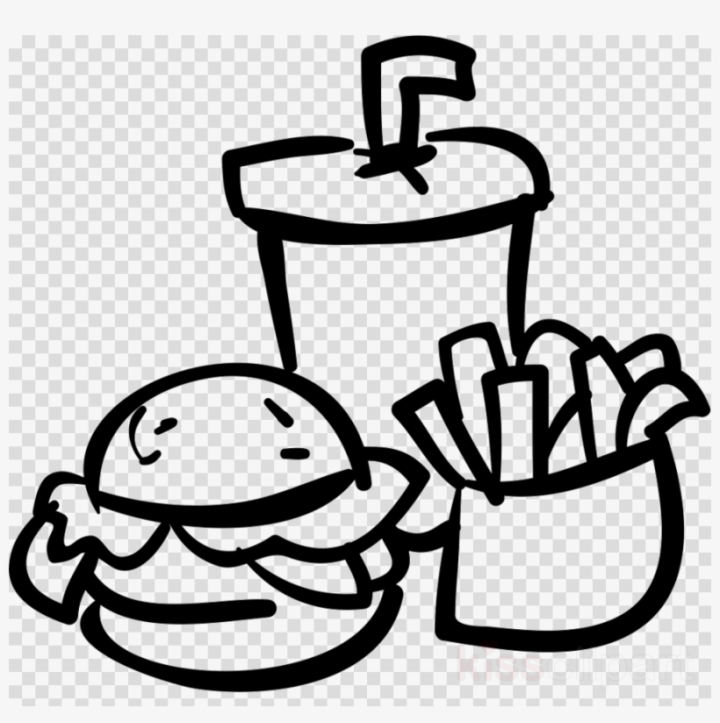 hamburger,french,fries,drink,clipart,black,food,free download,png,comdlpng