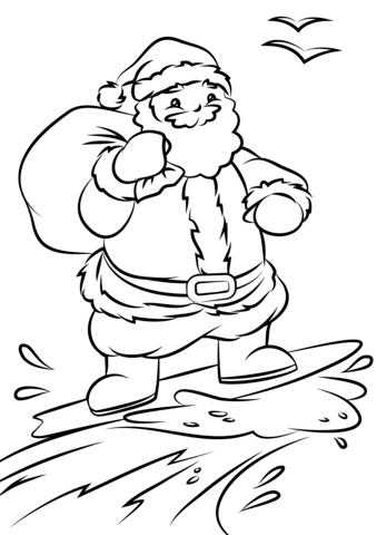 coloring,pages,santa,coloring,page,printable,surfing,free download,png,comdlpng