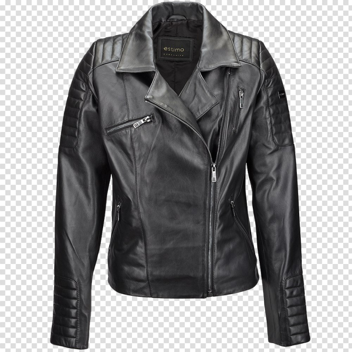 Free: Black Leather Jacket Transparent 