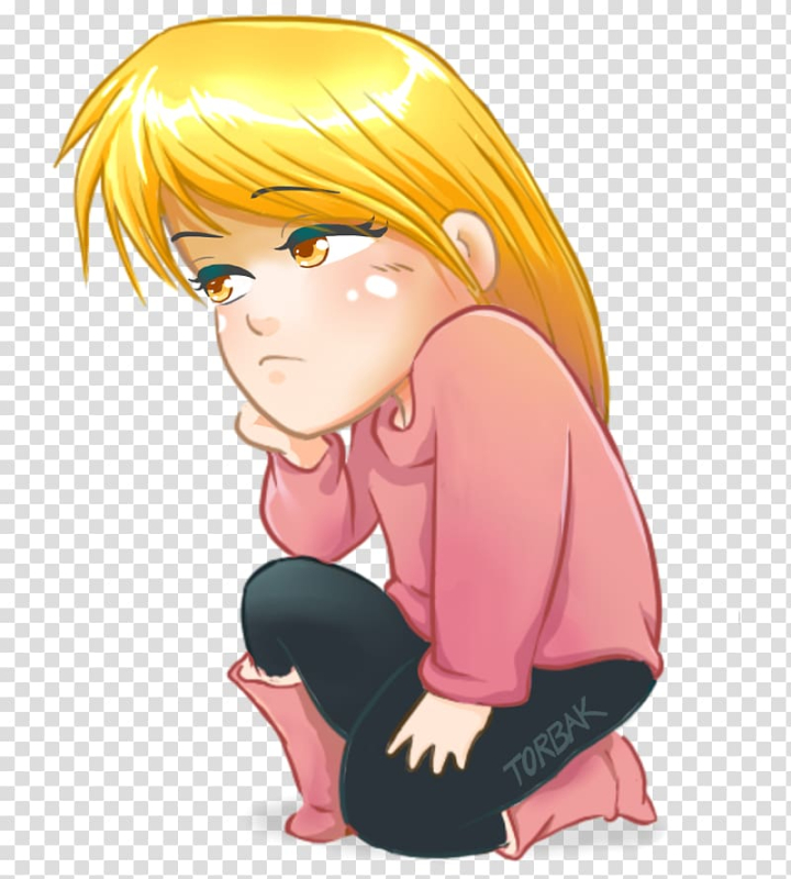 Female student anime character kneeling down wallpaper png | Klipartz