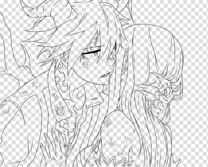 Rage Drawing Anime  Fairy Tail Natsu Lineart  600x1193 PNG Download   PNGkit