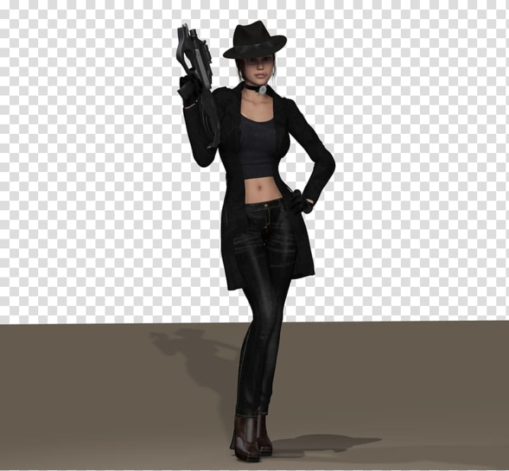 Free: Costume party Cut-out Espionage Halloween costume, Gangster Girl  transparent background PNG clipart 