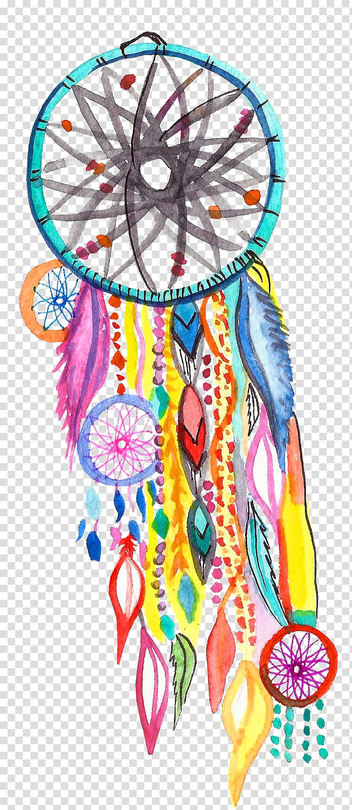 Free: Watercolor painting Dreamcatcher , painting transparent background  PNG clipart 