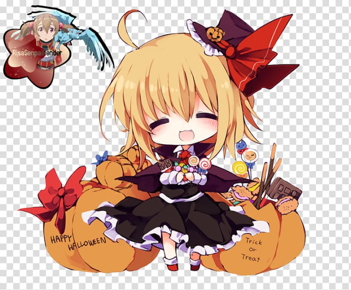 Free: Anime Chibi Halloween Mangaka Kawaii, Anime transparent background PNG  clipart 