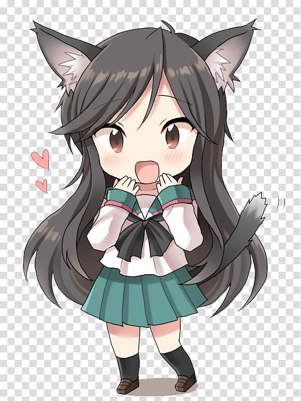Free: Chibi Catgirl Anime Drawing, Chibi transparent background PNG clipart  