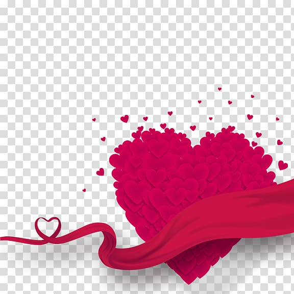 Free: Valentine\'s Day Party Heart Flyer Love, Red Ribbon transparent  background PNG clipart 