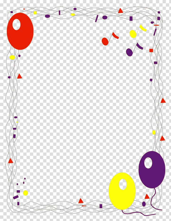 Free: Decorative Borders Balloon Birthday , Birthday Borders Free  transparent background PNG clipart 