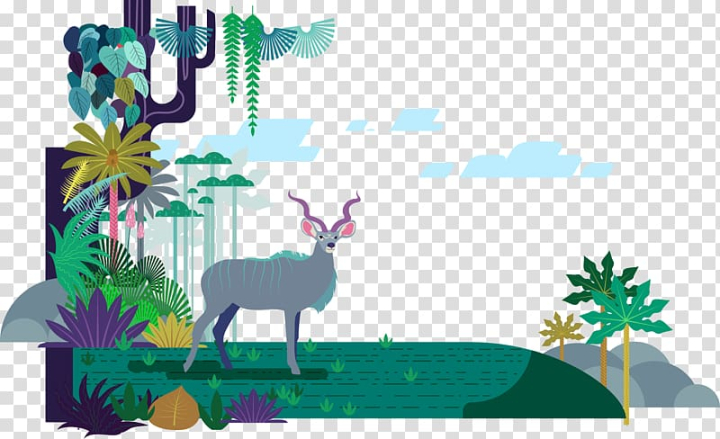 Reindeer Illustration Amazon Rainforest Reindeer Illustration Forest Elk Transparent Background Png Clipart Png Free Transparent Image