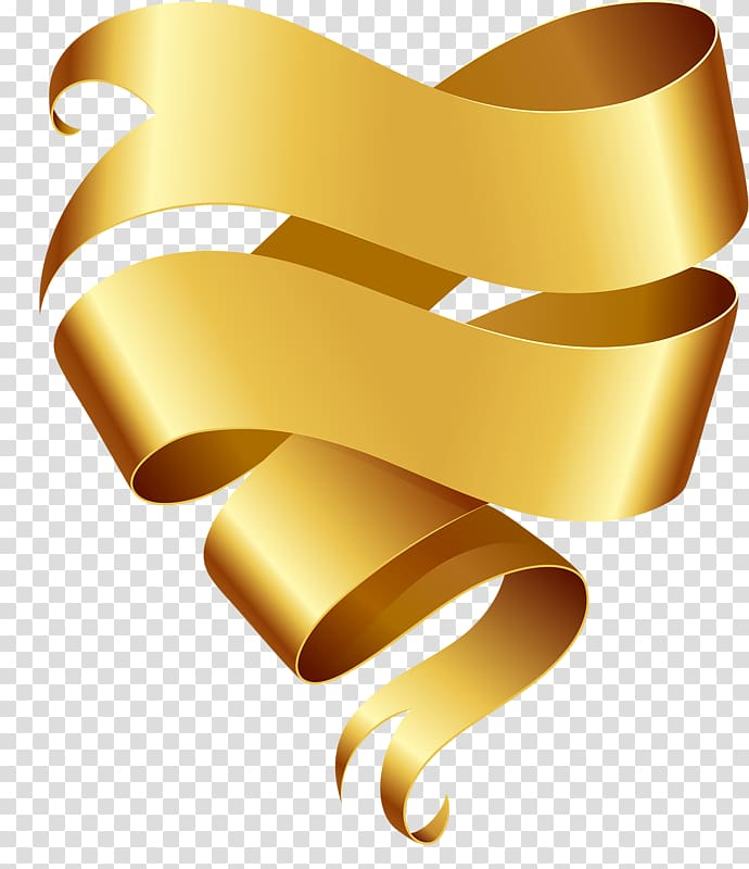 Free: Gold ribbon , Ribbon Banner , Yellow Ribbon transparent