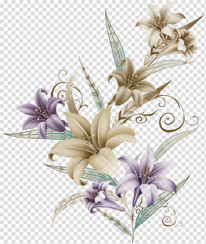 Free: Purple and white flower , Flower Watercolor painting Illustration ...