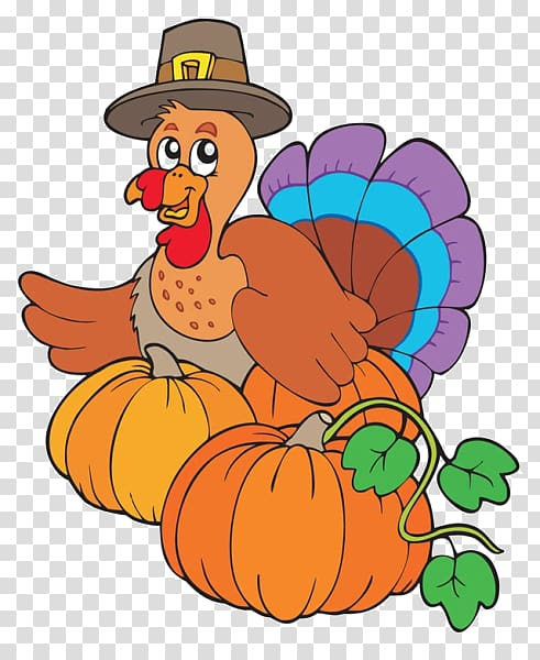 Free: Turkey meat Pilgrim Pumpkin , Cartoon chicken pumpkin transparent  background PNG clipart 