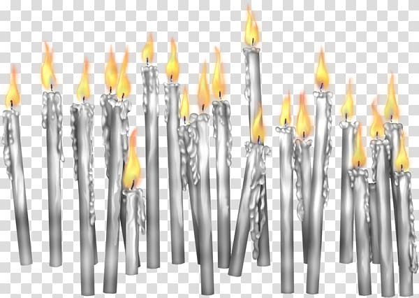 Digital painting of a burning candle in colour background. The
