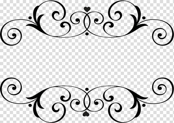 Free: Monogram Marriage Name, arabesco, black floral frame illustration  transparent background PNG clipart 