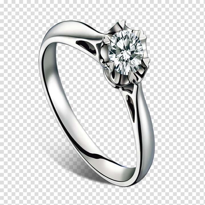Engagement ring Diamond Jewellery Princess cut, Silver Ring transparent  background PNG clipart | HiClipart