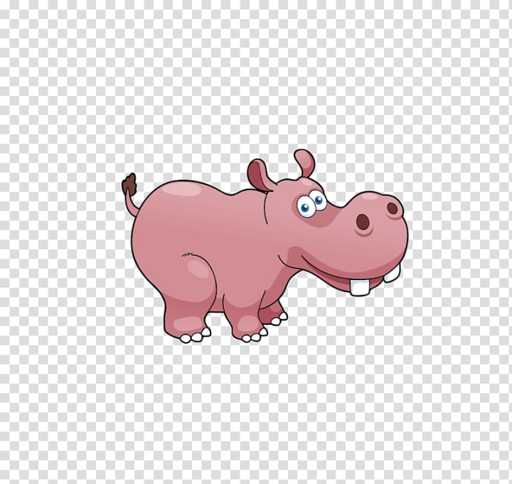 Free: Domestic pig Hippopotamus Animal Animation, Cartoon hippo transparent  background PNG clipart 