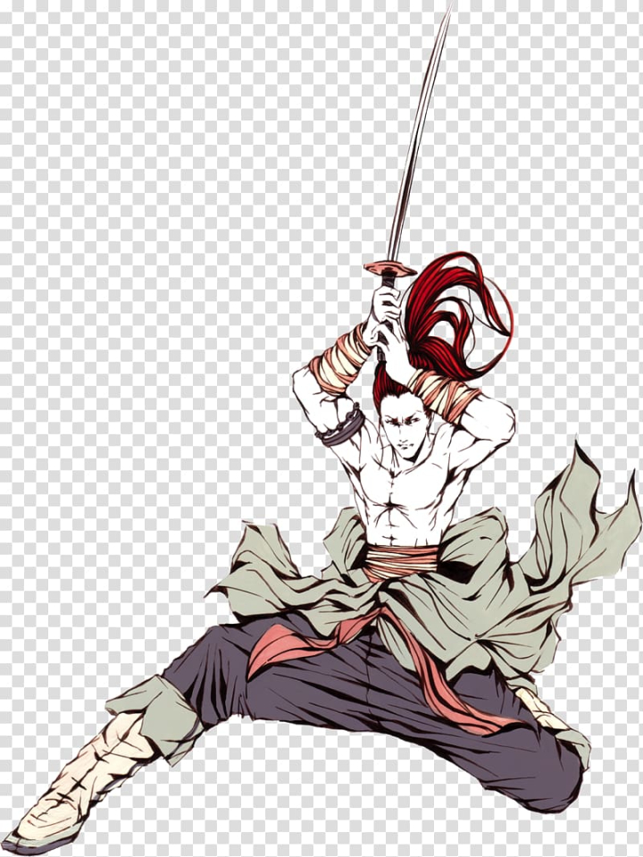 Free: Anime character with katana, Japan Watercolor painting Samurai,  Samurai Japanese watercolor transparent background PNG clipart 
