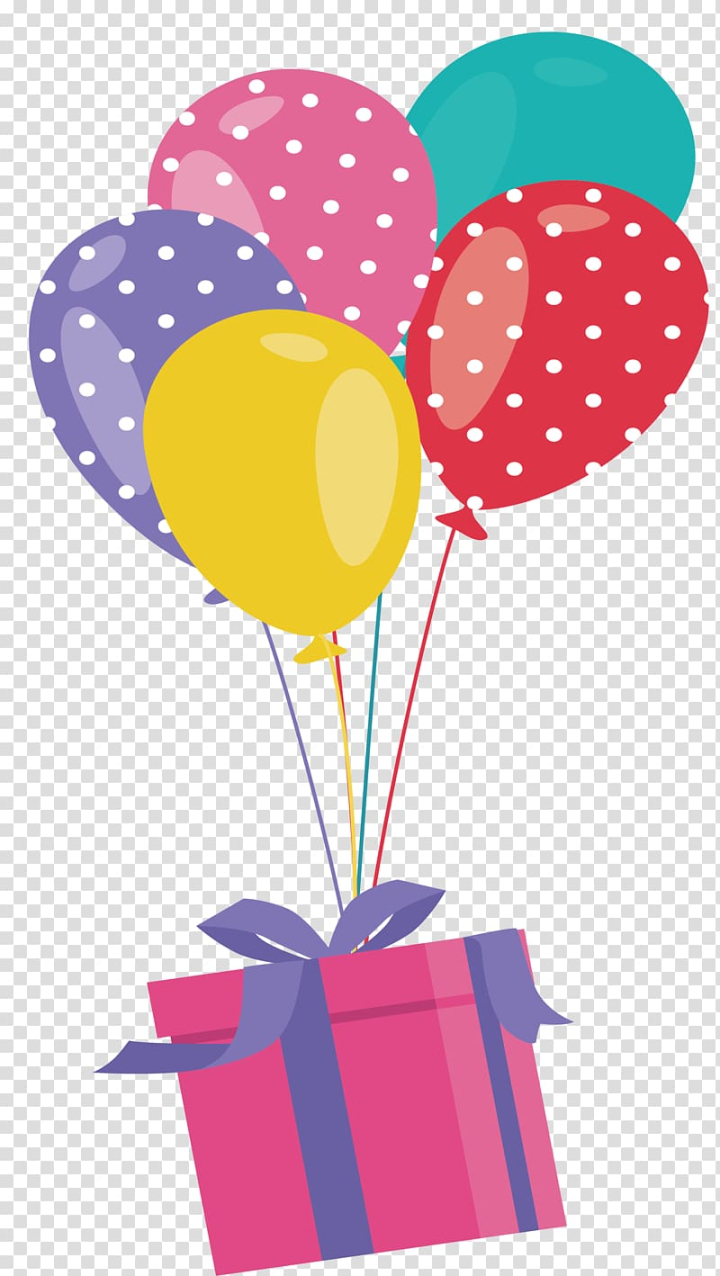 Free: Assorted-color birthday gift box and balloons illustration, Balloon  Gift , A gift box under a balloon transparent background PNG clipart 