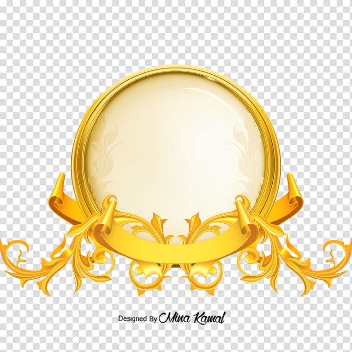 Round Frame PNG and PSD  Round picture frames, Gold picture