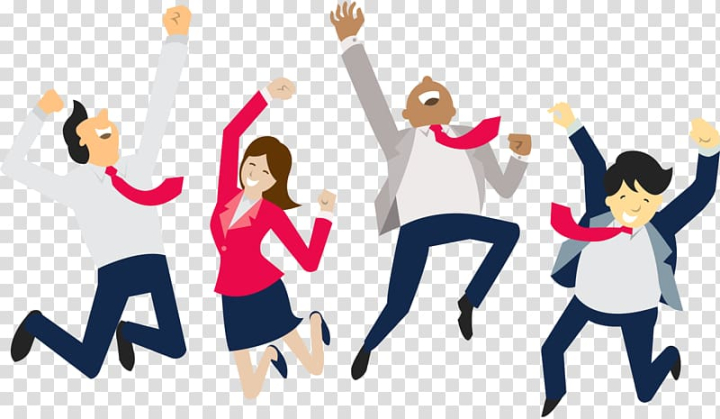Free: Four people jumping illustration, Team building Teamwork Organization  Leadership, teamwork transparent background PNG clipart 