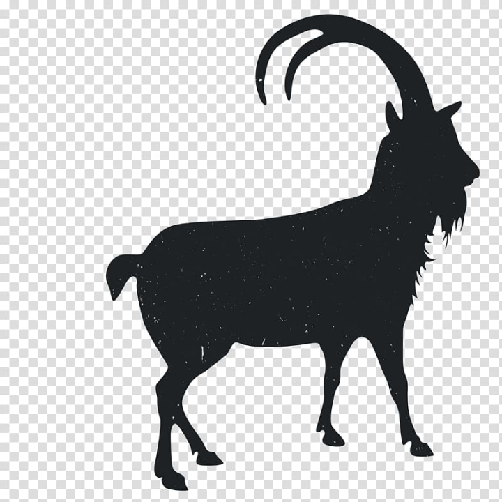 Free: Goat Silhouette Black and white, Animal Silhouettes transparent  background PNG clipart 