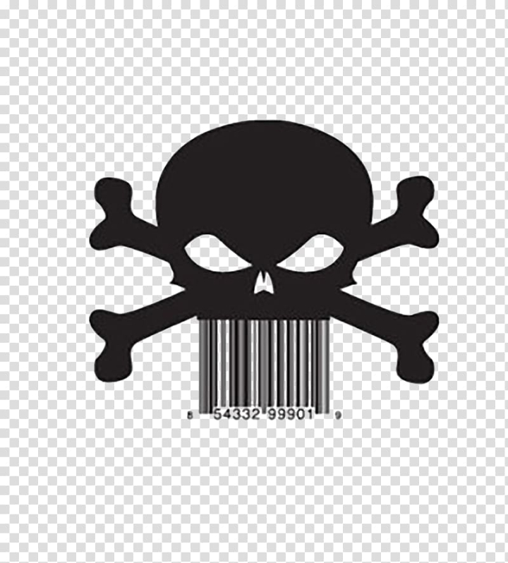 Free: Barcode reader Universal Product Code QR code, Skull two-dimensional  code transparent background PNG clipart 