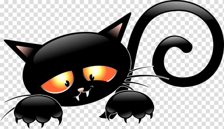 Free: Orange-eyes black cat illustration, Cat Halloween Jack-o-lantern  Witchcraft, Witch Cat transparent background PNG clipart 