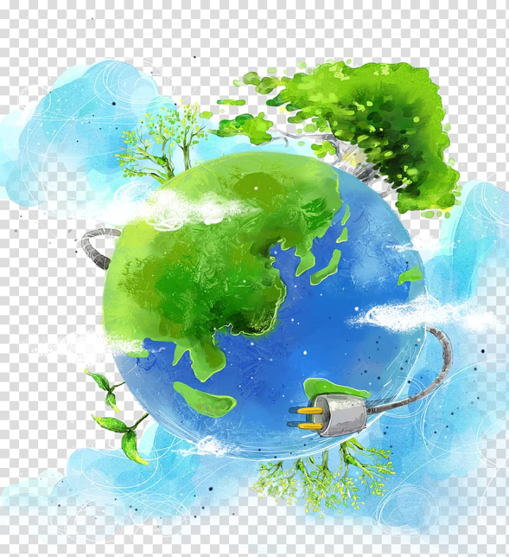 Free Blue And Green Earth Art Environmental Protection Poster