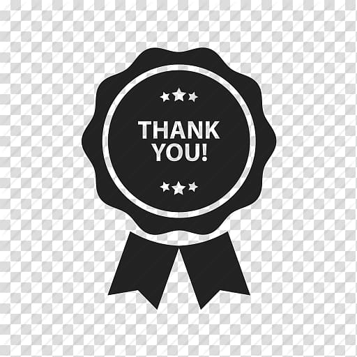 Free: Black Thank You! ribbon illustration, Badge Logo Computer Icons  Award, Drawing Thank You transparent background PNG clipart 