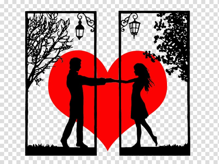 Free: Silhouette , Couple in love transparent background PNG clipart -  