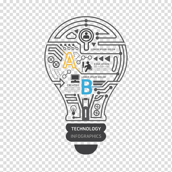 Free: Black light bulb illustration, Infographic Electronic circuit ,  Creative idea lamp transparent background PNG clipart 
