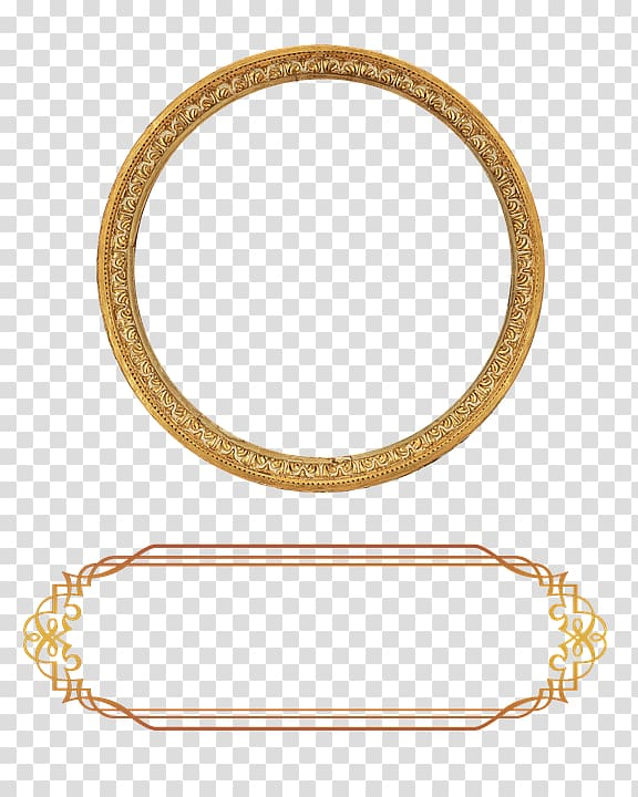 Free: Two oval and round brown layout frames, Ornament Gold frame, Hollow  frame Jewelry transparent background PNG clipart 