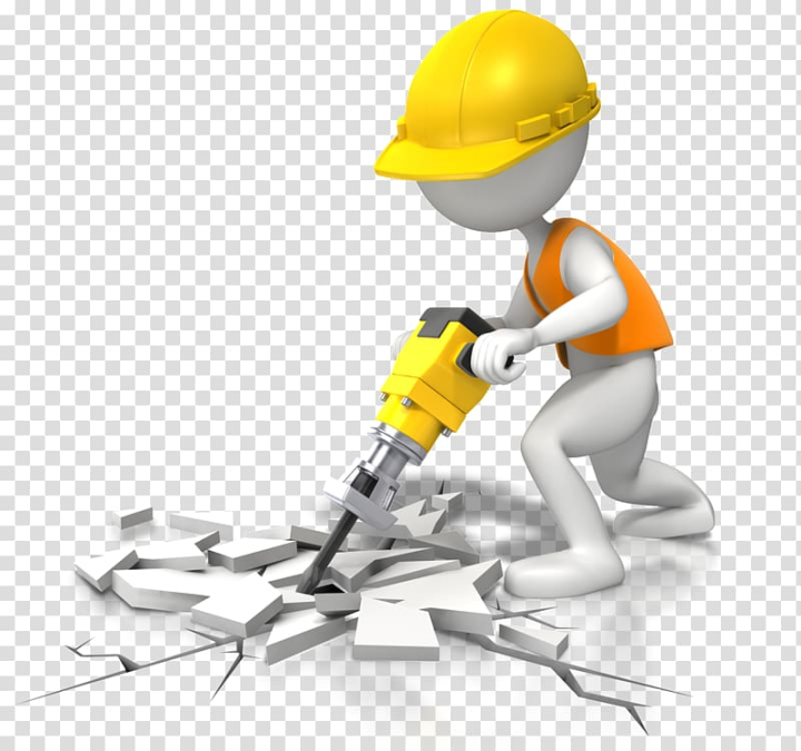 Construction worker animated illustration, Jackhammer Animation