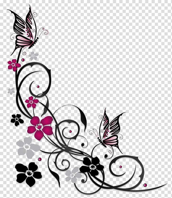 butterfly,flower,flowers,border,brush footed butterfly,branch,insects,mural,fictional character,royaltyfree,petal,moths and butterflies,abstract flowers,pink,plant,pollinator,schwarz,temporary tattoo,visual arts,membrane winged insect,line art,artwork,black and white,cut flowers,flora,floral design,flowering plant,graphic design,insect,invertebrate,line,wing,butterfly flower,ornament,purple,black,swirl,borderline,illustration,png clipart,free png,transparent background,free clipart,clip art,free download,png,comhiclipart