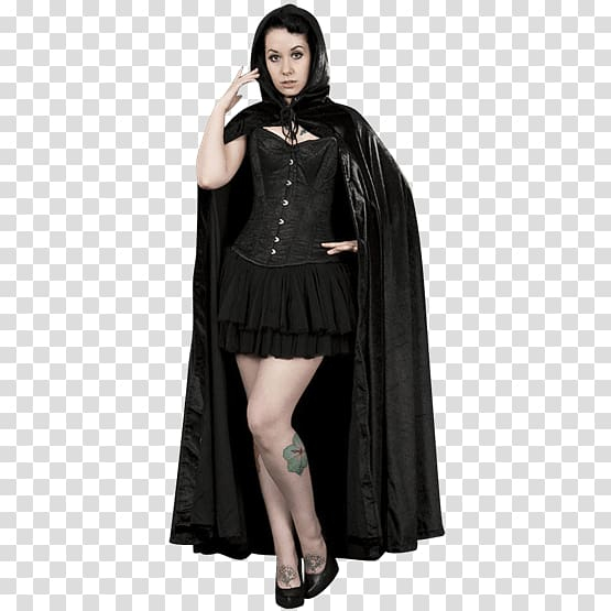 Gothic Clothing , women's black dress transparent background PNG clipart