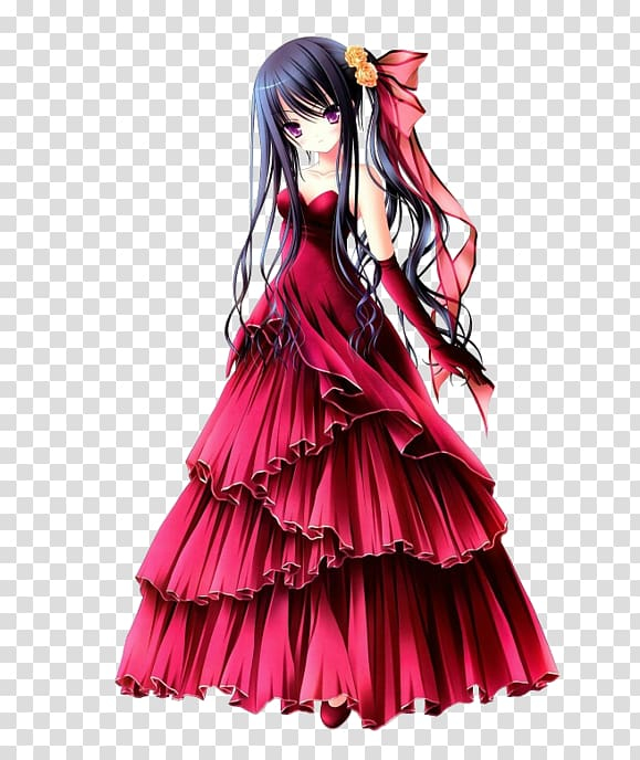 Anime Dress Black Hair Anime Transparent Background Png Clipart Png Free Transparent Image