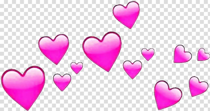 Free: Pink heart illustration, PicsArt Studio Love Emoji Heart Sticker,  Emoji transparent background PNG clipart 