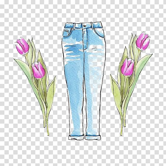 Free: Jeans Trousers Drawing, Drawing jeans transparent background PNG  clipart 