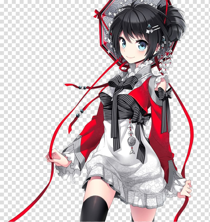 Woman Wearing White And Red Dress Anime Character Illustration Anime A Anime Girl Transparent Background Png Clipart Png Free Transparent Image