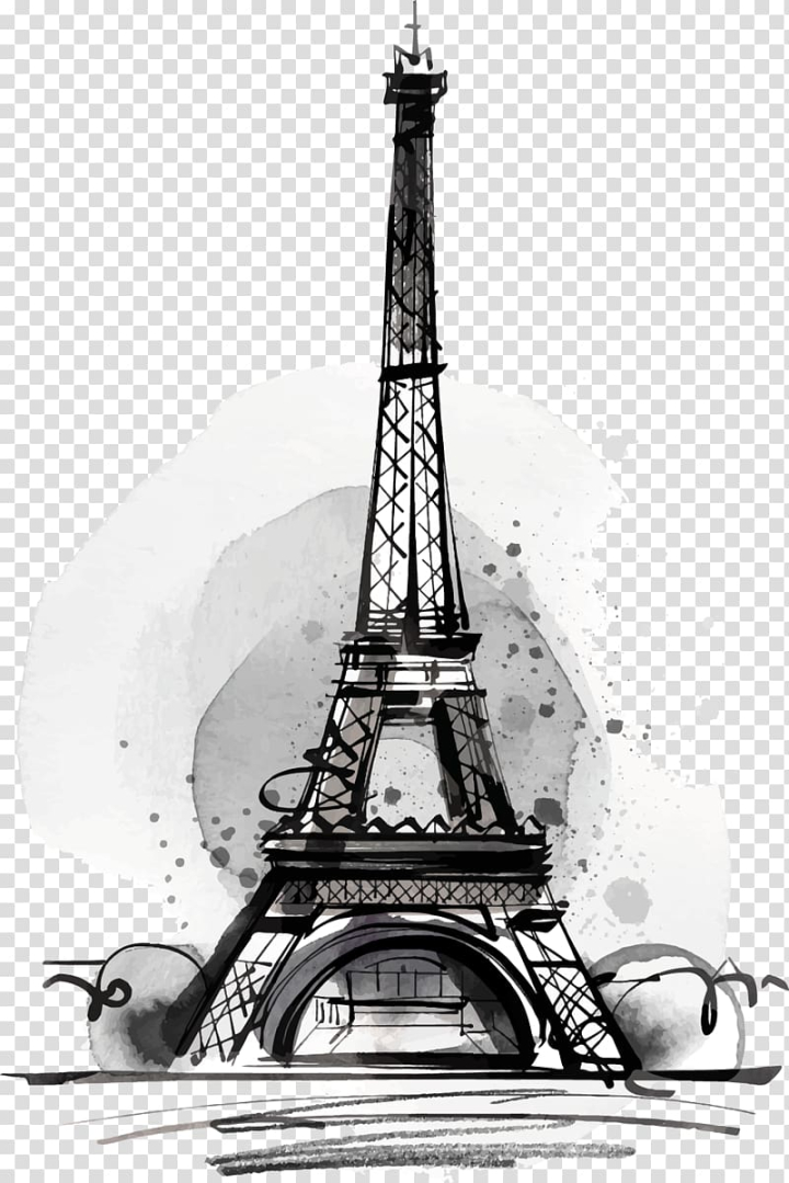 Eiffel Tower drawn by pen. Beautiful banner... - Stock Illustration  [69986288] - PIXTA