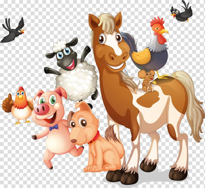 Free: Farm Live Illustration, cartoon animals, animals illustration transparent  background PNG clipart 