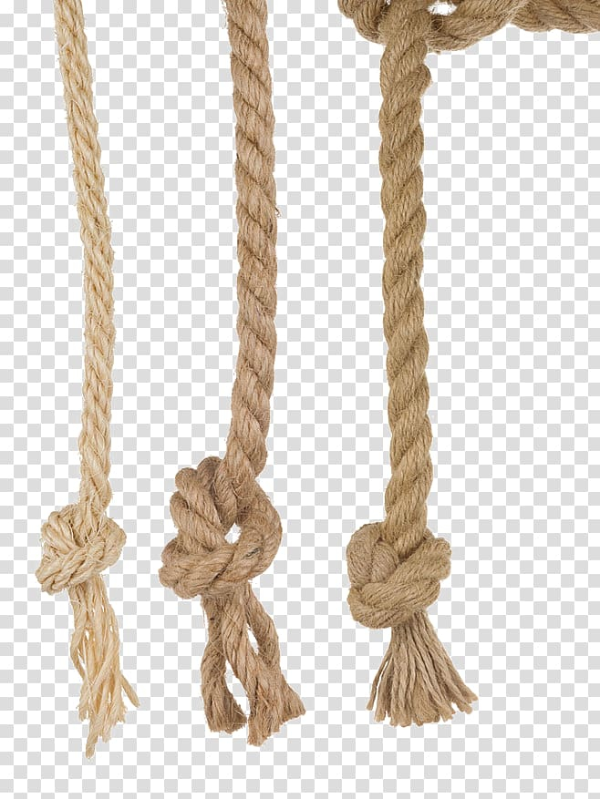 Free: Rope Reef knot , rope, three brown ropes transparent