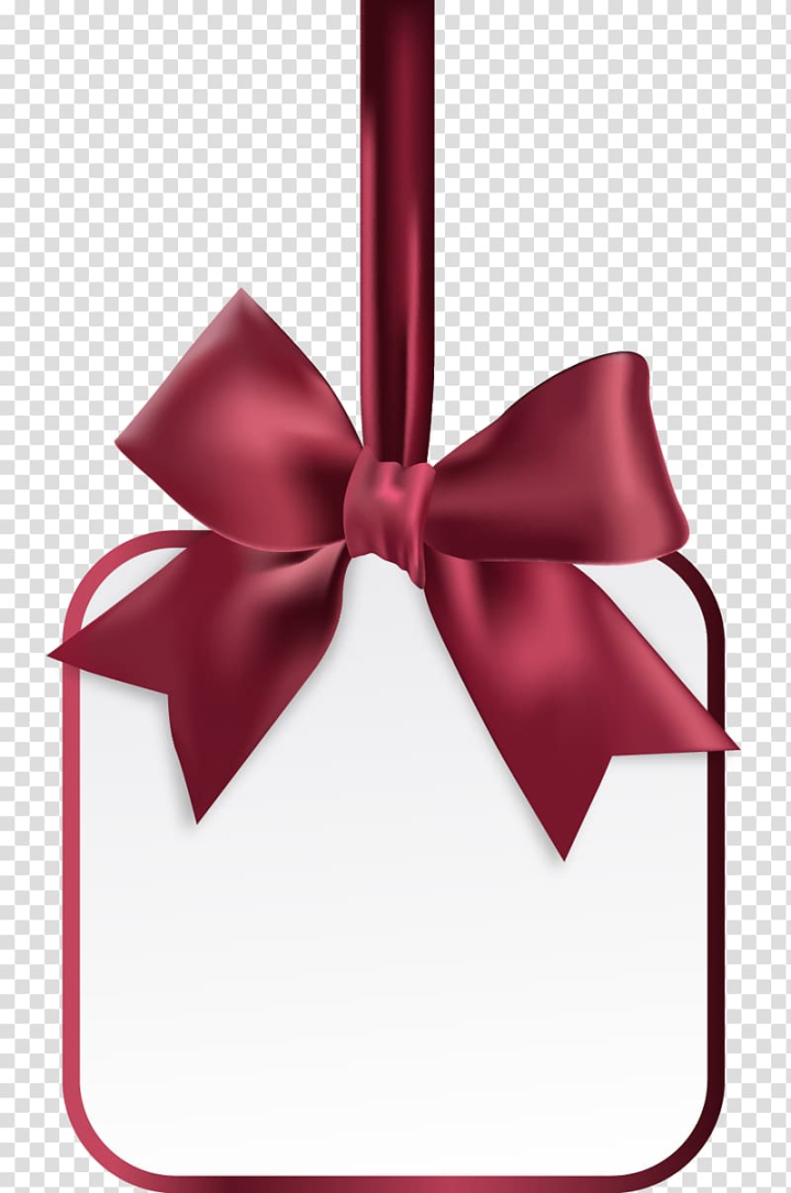 Blank gift tag red ribbon bow Royalty Free Vector Image