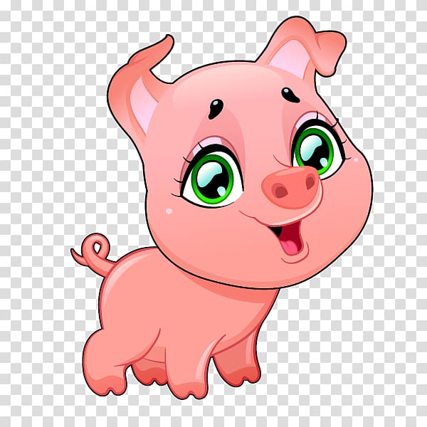 Free: Pink piglet illustration, Domestic pig, cartoon hand painted cute  little pig transparent background PNG clipart 