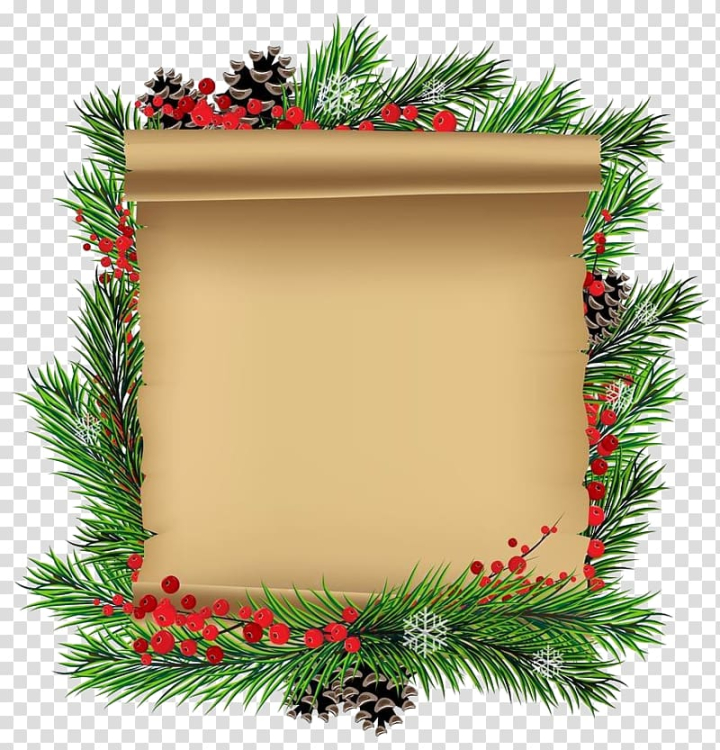 Christmas decorative background border on parchment paper with red