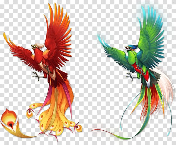 green phoenix bird
