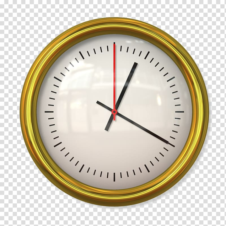 Free: Clock face Time Alarm clock Illustration, Gold frame clock  transparent background PNG clipart 