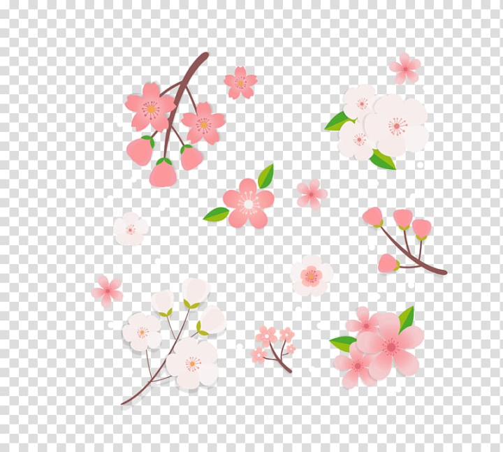 Blossom Japanese Sakura Cherry Flower Pattern Stock Illustration